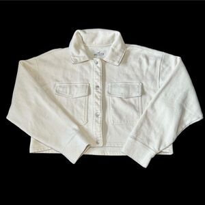 Hollister Cropped Shacked Cozy Cream Oversized Women's Small
